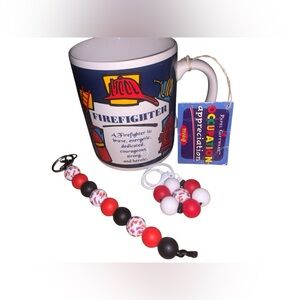Papel Gift ware Occupation Appreciation mug Firefighter Mug & 2 keychains